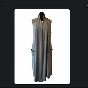 LONG WRAP VEST BY ALWAYS INDIGO SIZE L. NEWW/O TAGS